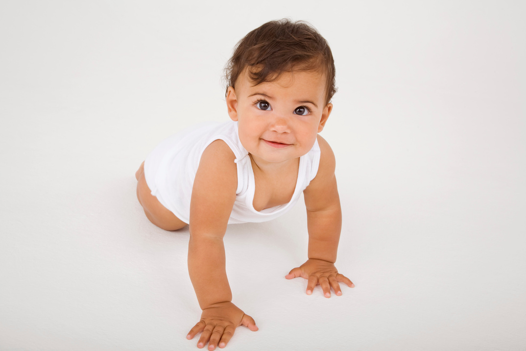 Portrait of baby crawling