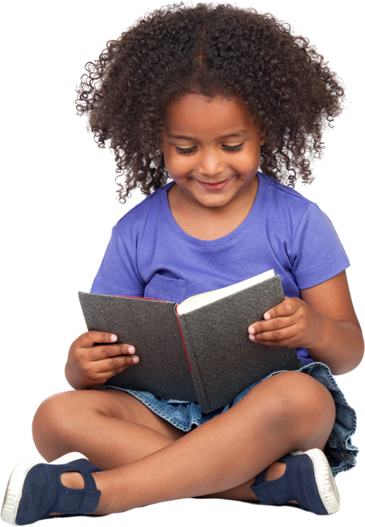 Cute Little Girl Reading 