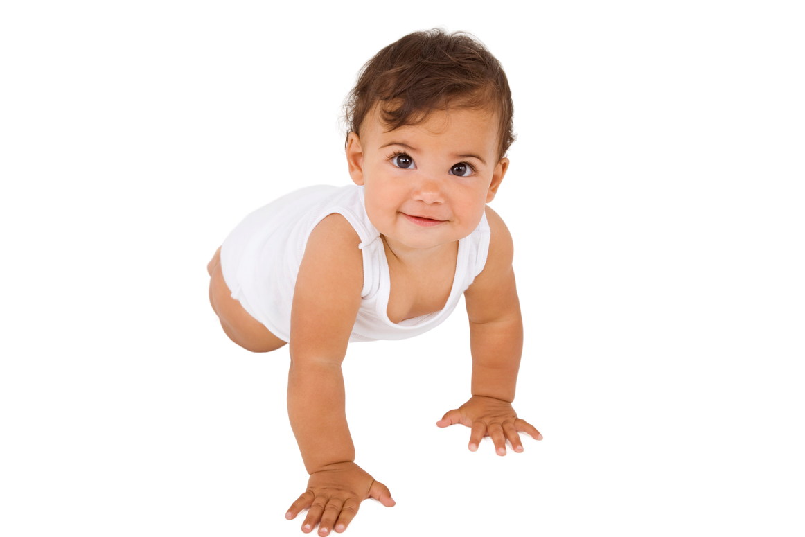 Portrait of baby crawling